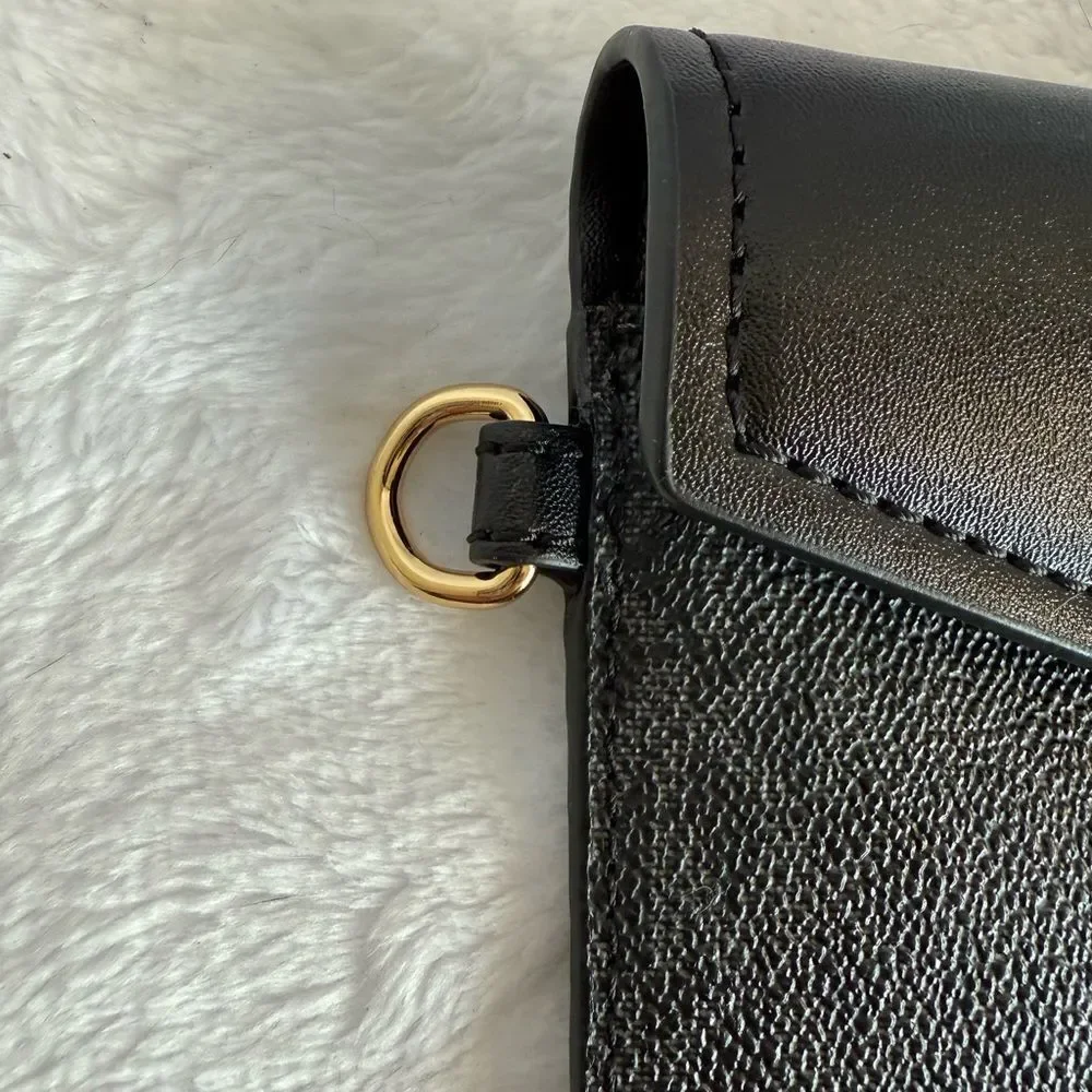 Michael Kors Black and Gray Monogram Envelope Style Clutch/Wristlet